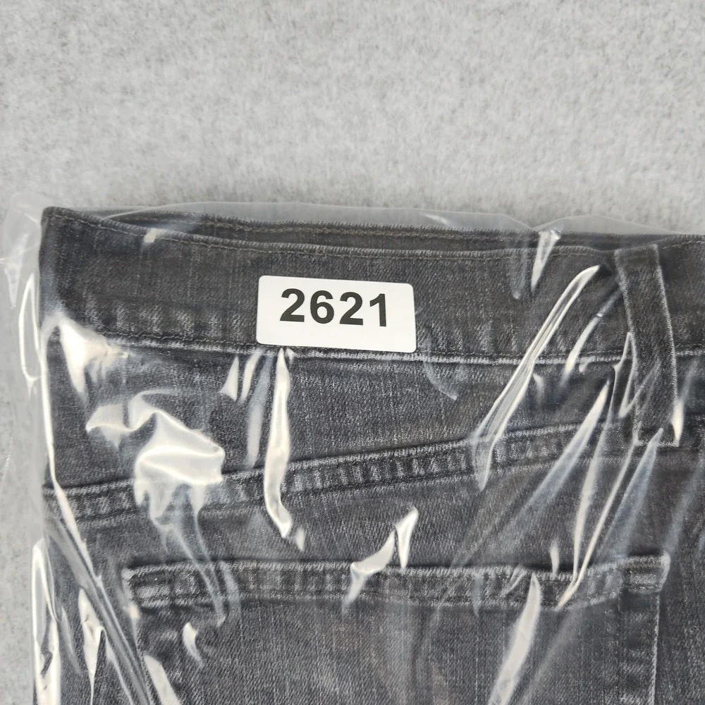 Urban Pipeline Jeans Mens 36x30 Black Denim Whiskered Max Flex Slim Straight Leg